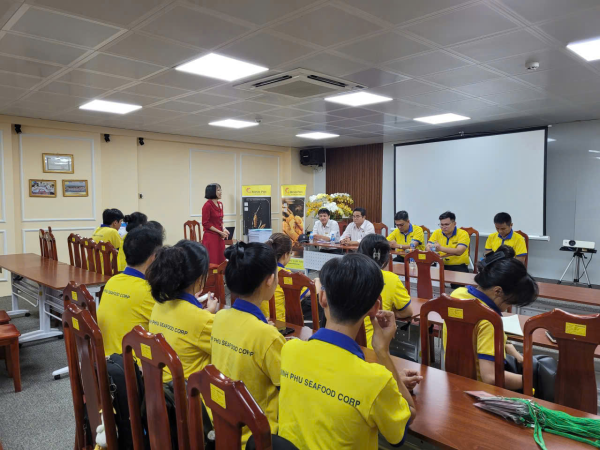 Thực tập quản lý sản xuất của Sinh viên Chế biến Thuỷ sản Minh Phú 64CBTS-MP