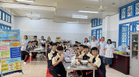 CLB CNTP tổ chức hoạt động trải nghiệm sản xuất bánh quy bơ năm học 2024-2025